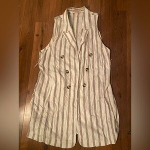 Penningtons Striped Linen blazer vest